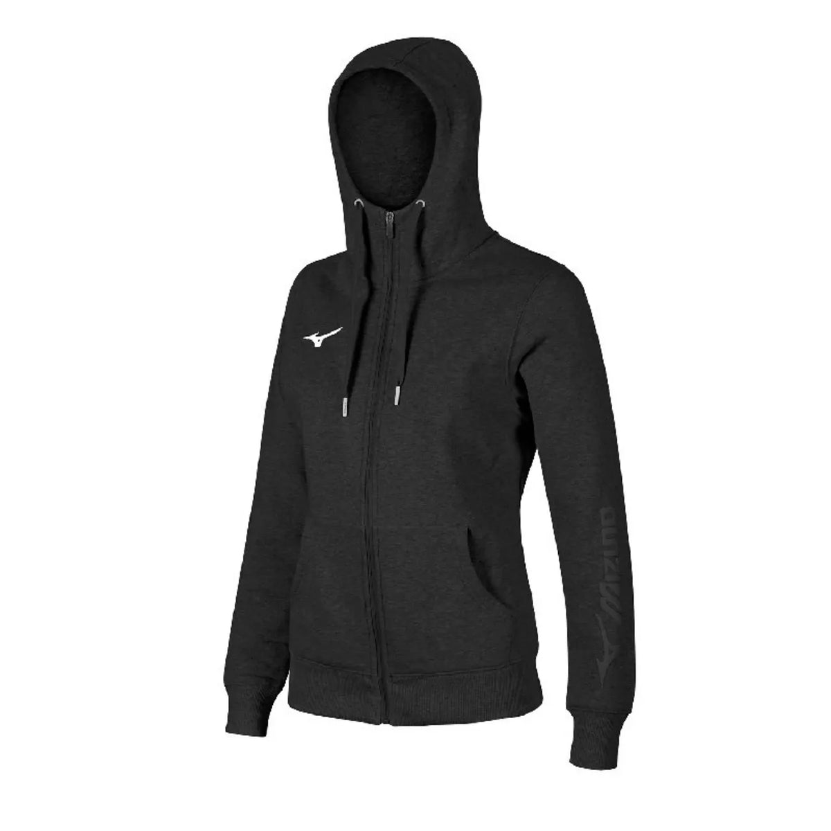Mizuno Team Sweat FZ Hoodie Dames - Black Sportkleding