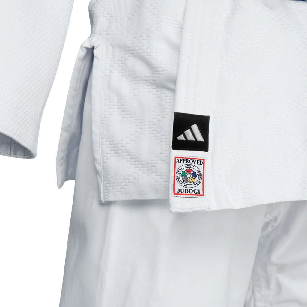 Adidas Champion III IJF judopak slimfit wit Pakken